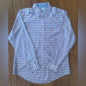 Men's Brooks Brothers Button-down Shirt Pink And Blue Size Large - Pre-owned